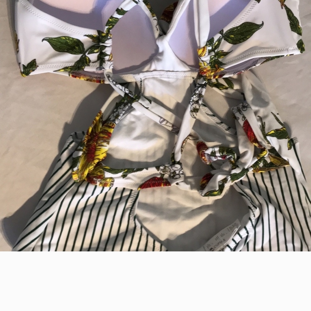 Floral and Striped Swimsuit - Picture 10 of 11